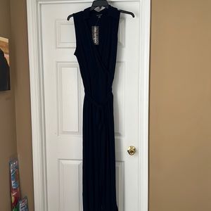 Sleeveless Navy XL jumpsuit with wide leg pants